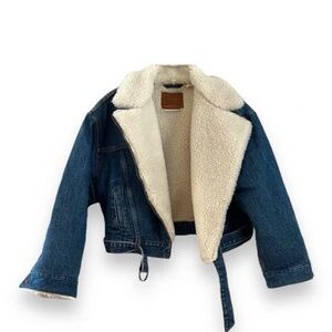 Levi’s Premium Sherpa lined moto style denim jacket